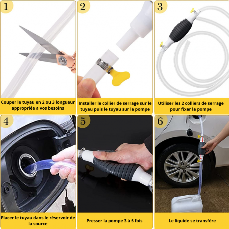 🔥Pompe à Siphon Manuelle Universelle – Essence, Huile, Eau – Robuste & Facile d’Utilisation🔥