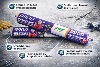 🧱 MASTIC SILICONE INDUSTRIEL 9900 PRO : Le seul mastic silicone qui résiste à tout : eau, chaleur, temps ! 🔥🔥