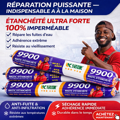 🧱 MASTIC SILICONE INDUSTRIEL 9900 PRO : Le seul mastic silicone qui résiste à tout : eau, chaleur, temps ! 🔥🔥